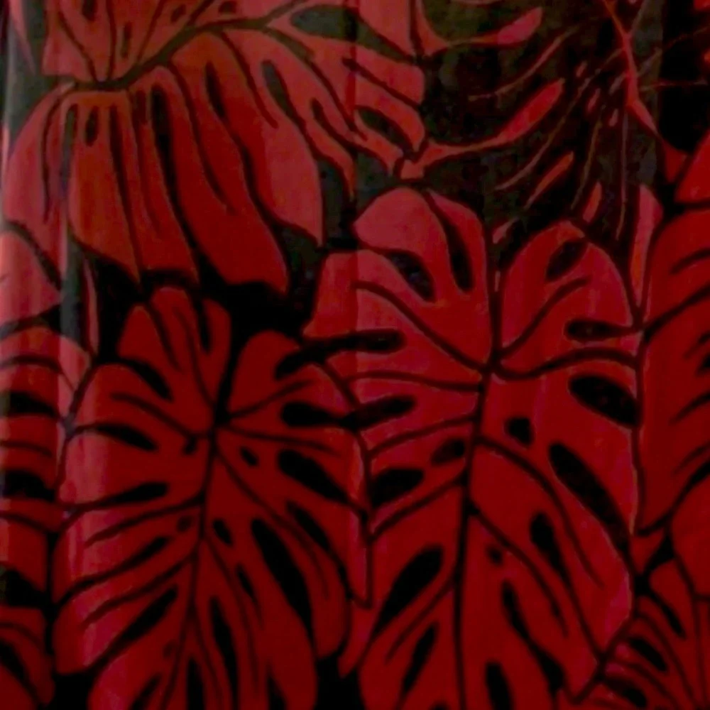 Red + Black Modern Monstera Travel Blanket Towel Wrap Organic Cotton New